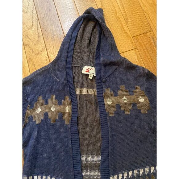Srod Butterflies, Anthropologie Women's Aztec Hooded Open-Front Cardigan Medium - Picture 4 of 9